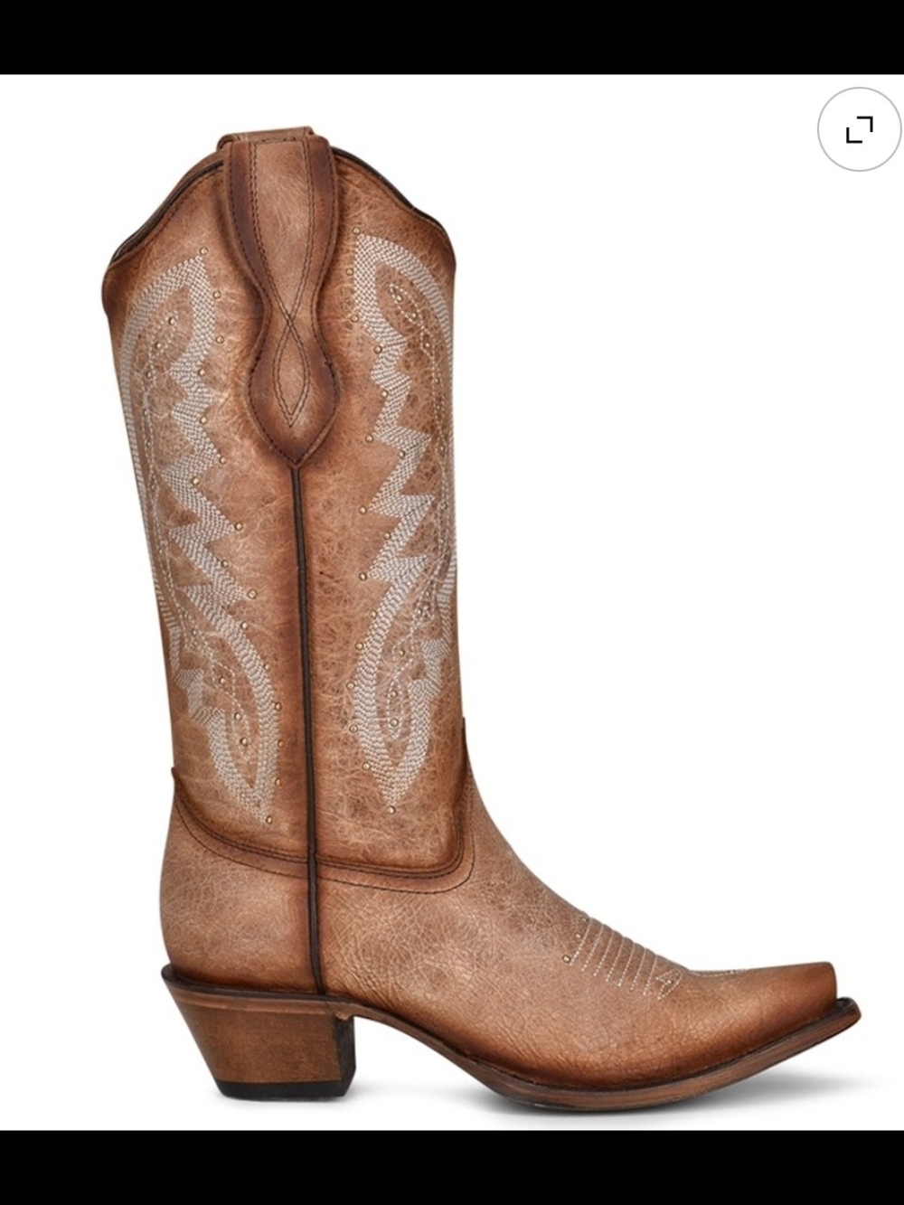 Circle G Women's 13 in. Embroidery/Studs Cowhide Western Boots - Picture 10 of 11